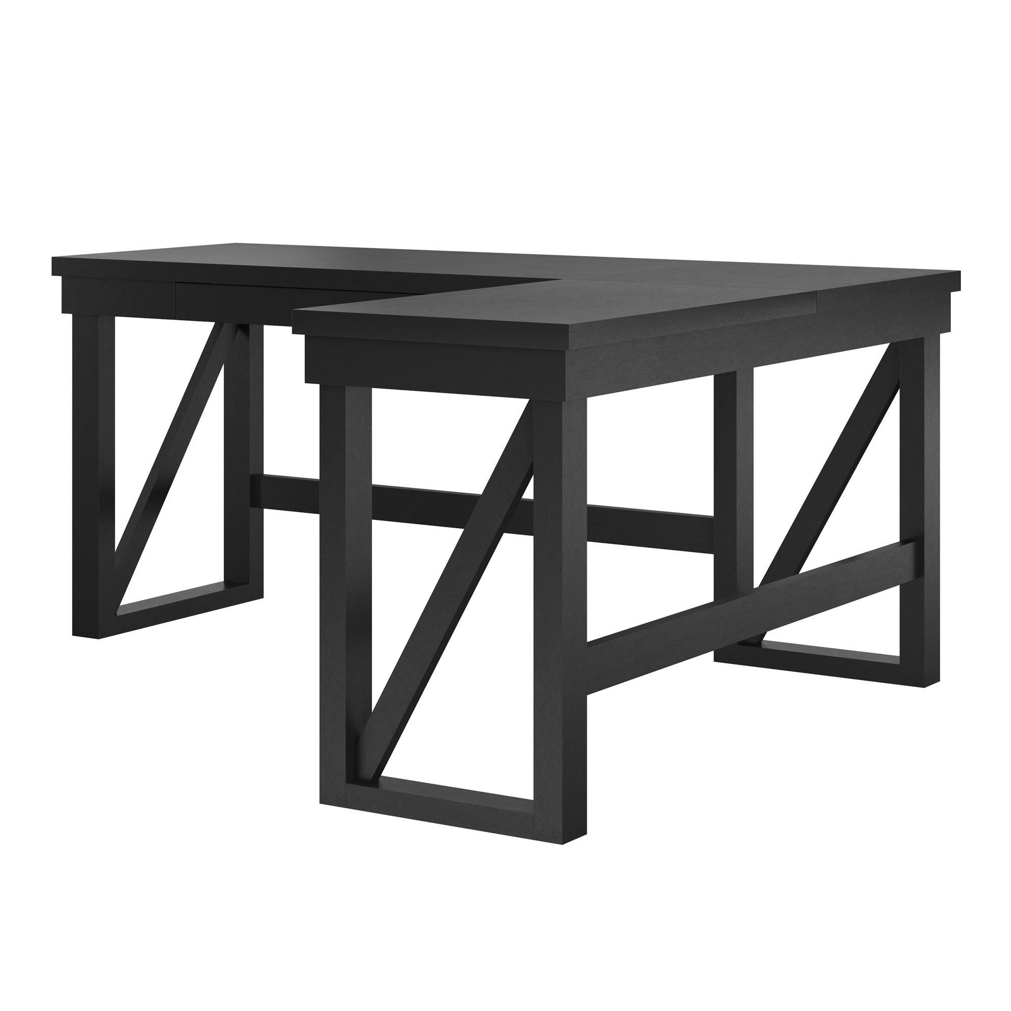 Crestwood - Lift Top L Desk - Black