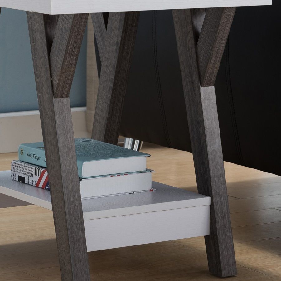 Compact Modern 2 Tier End Table
