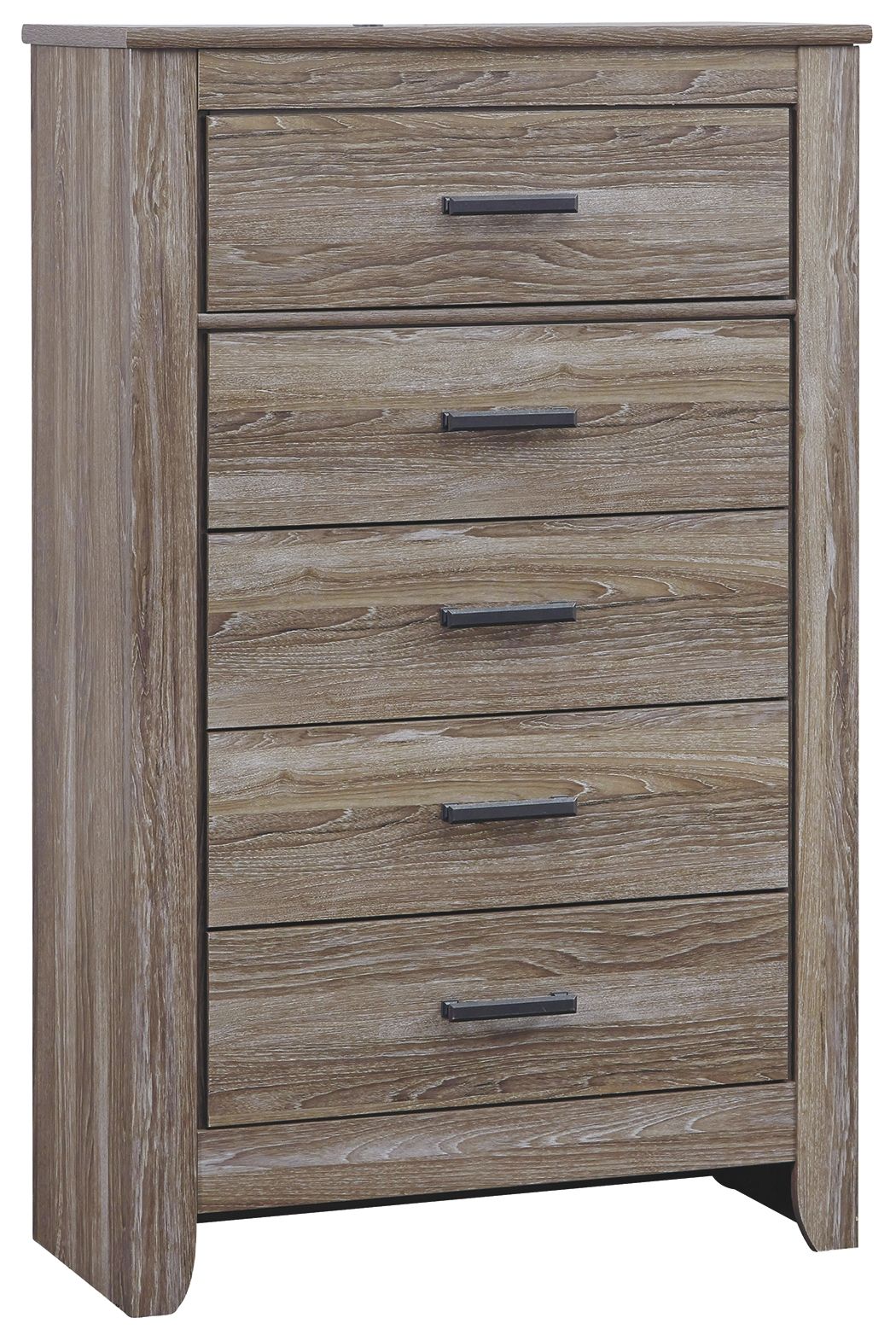 Ashley Furniture Zelen - Warm Gray - Five Drawer Chest | Meri Furniture