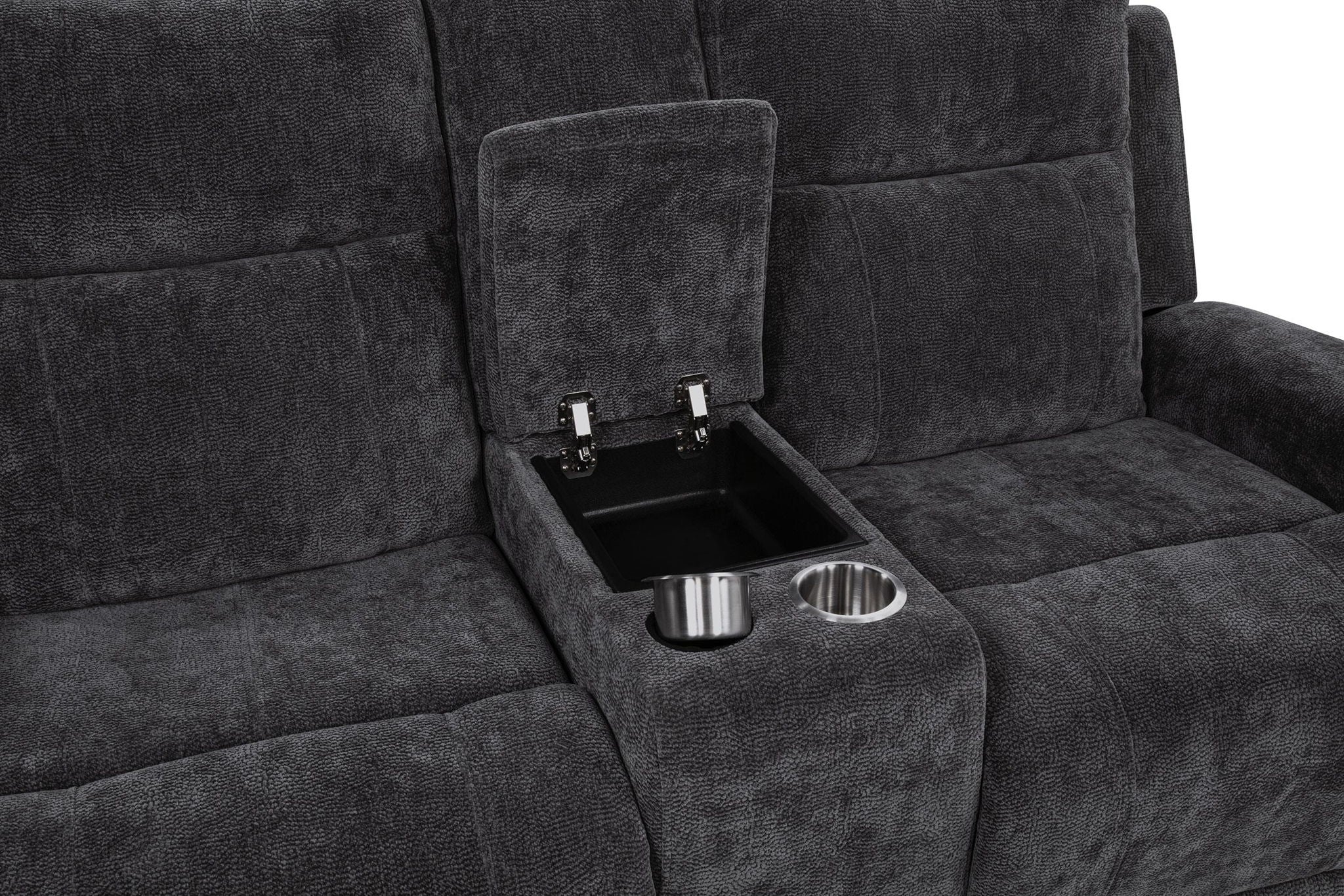 Kennett 2-piece Chenille Power Reclining Sofa Set Dark Grey