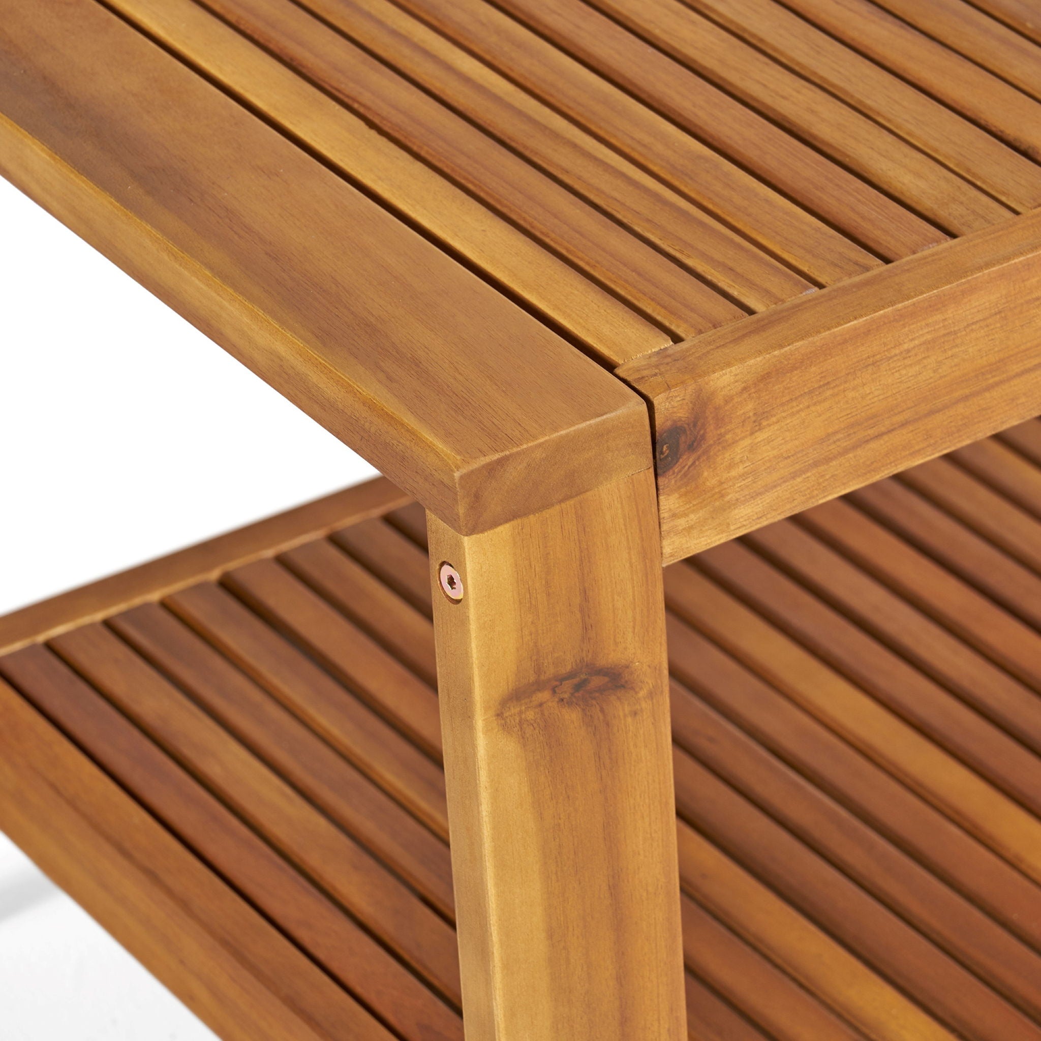 2 Piece Outdoor Conversation Set (Loveseat & Coffee Table With Water-Resistant Cushions) - Blue / Teak