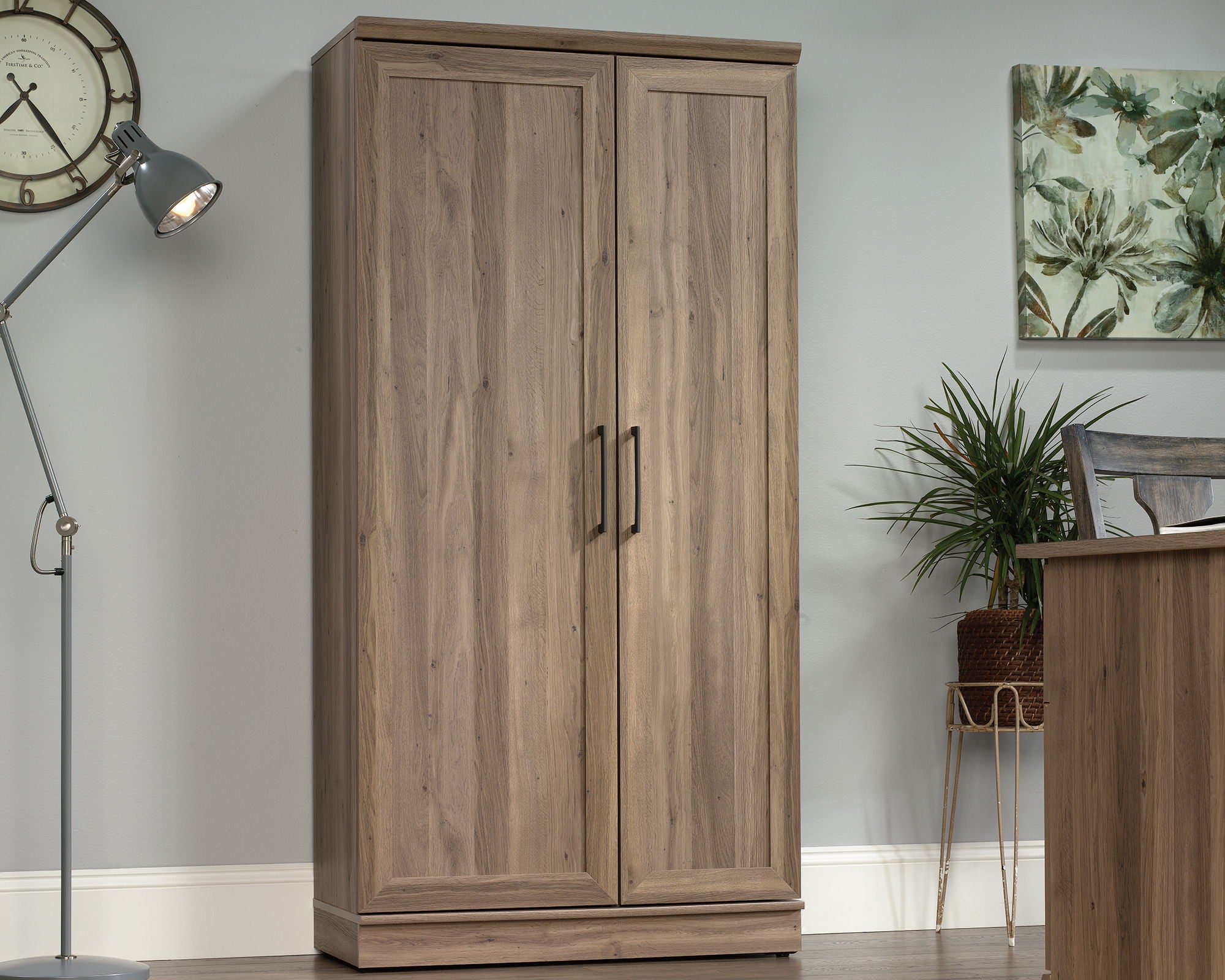Tall Storage Cabinet in Salt Oak