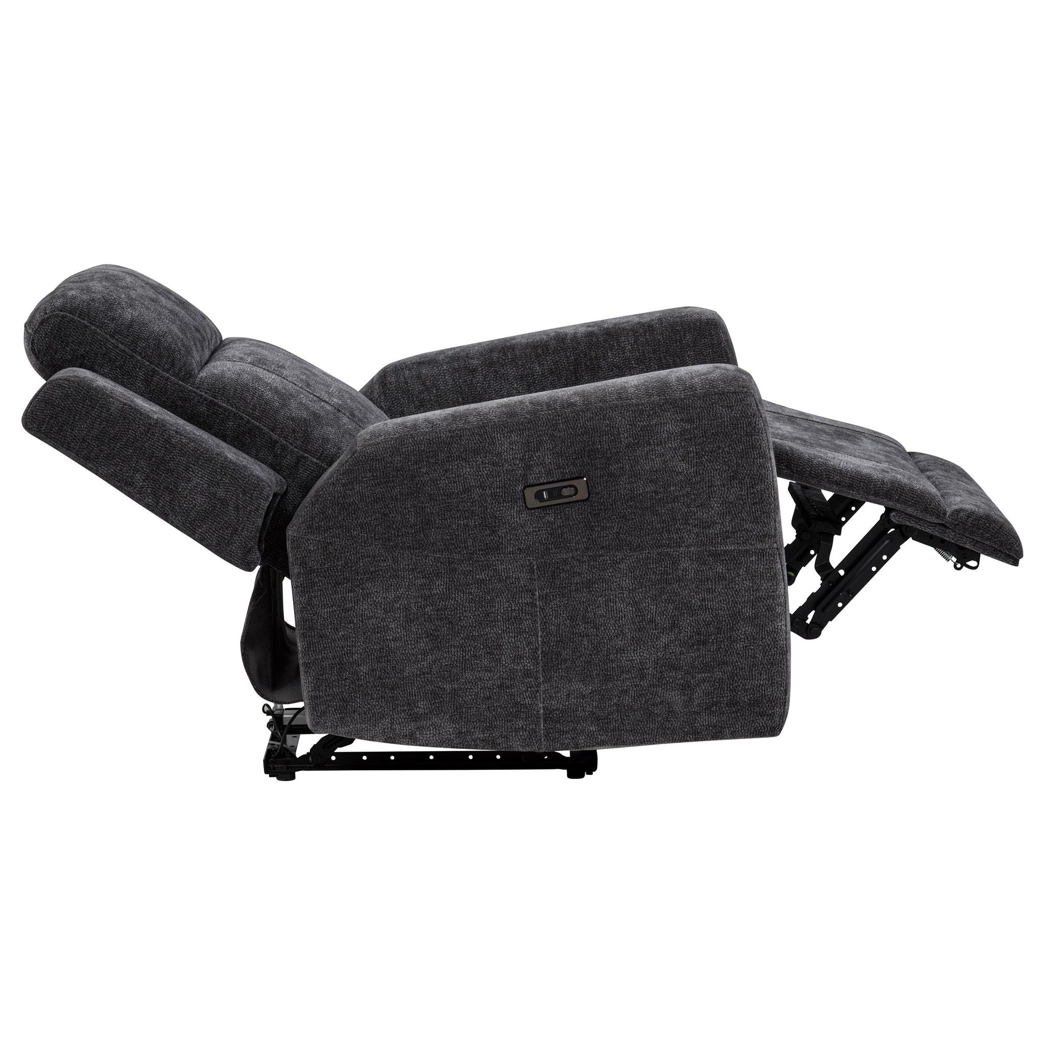 Kennett 3-piece Chenille Power Reclining Sofa Set Dark Grey
