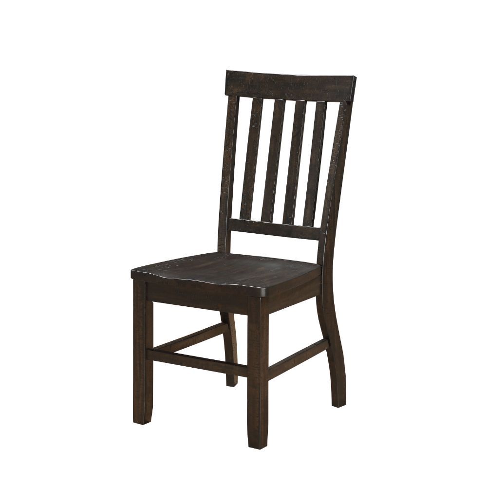 ACME Maisha - Side Chair (Set of 2) - Rustic Walnut | Meri Furniture
