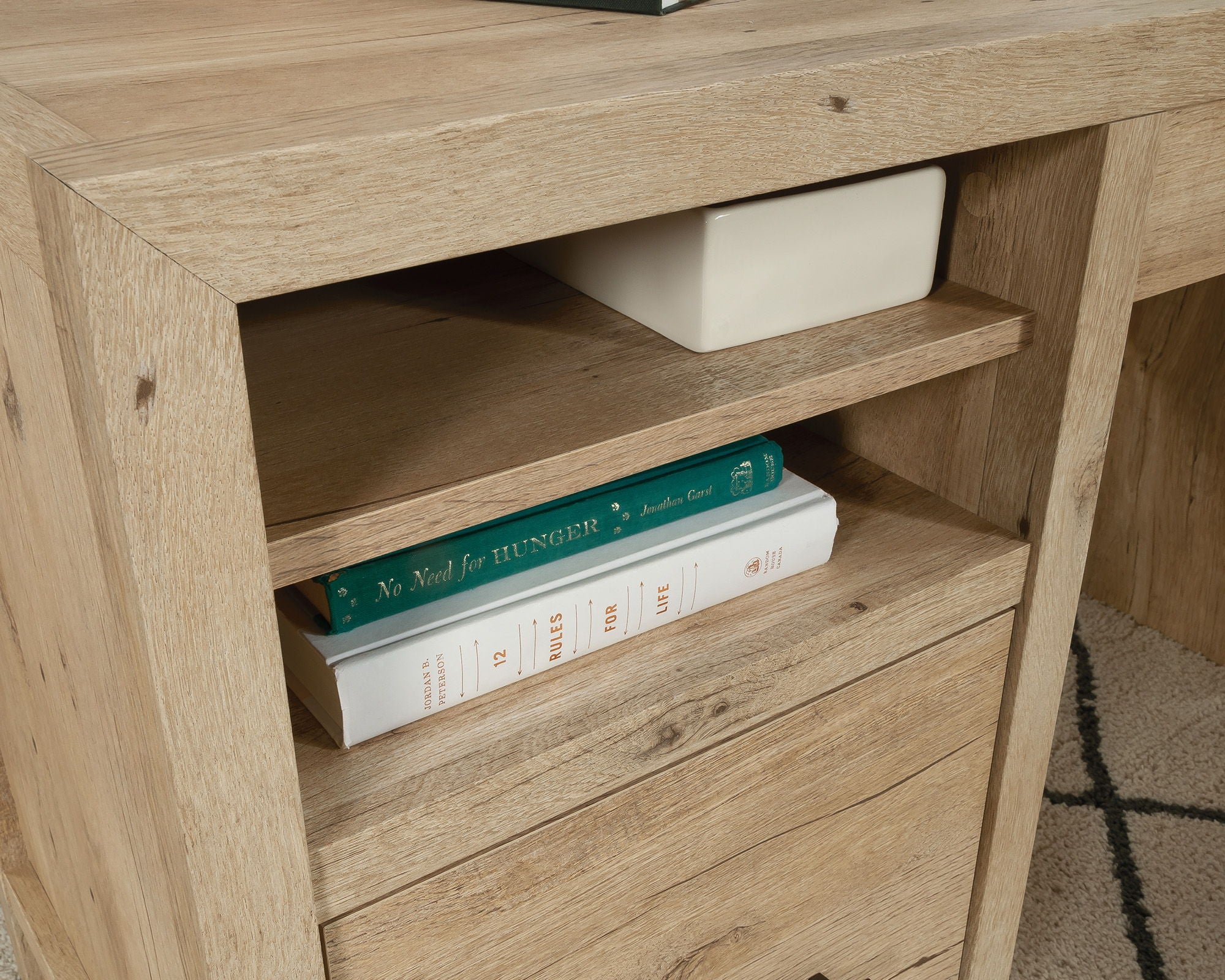 L-Shaped Home Office Desk in Prime Oak