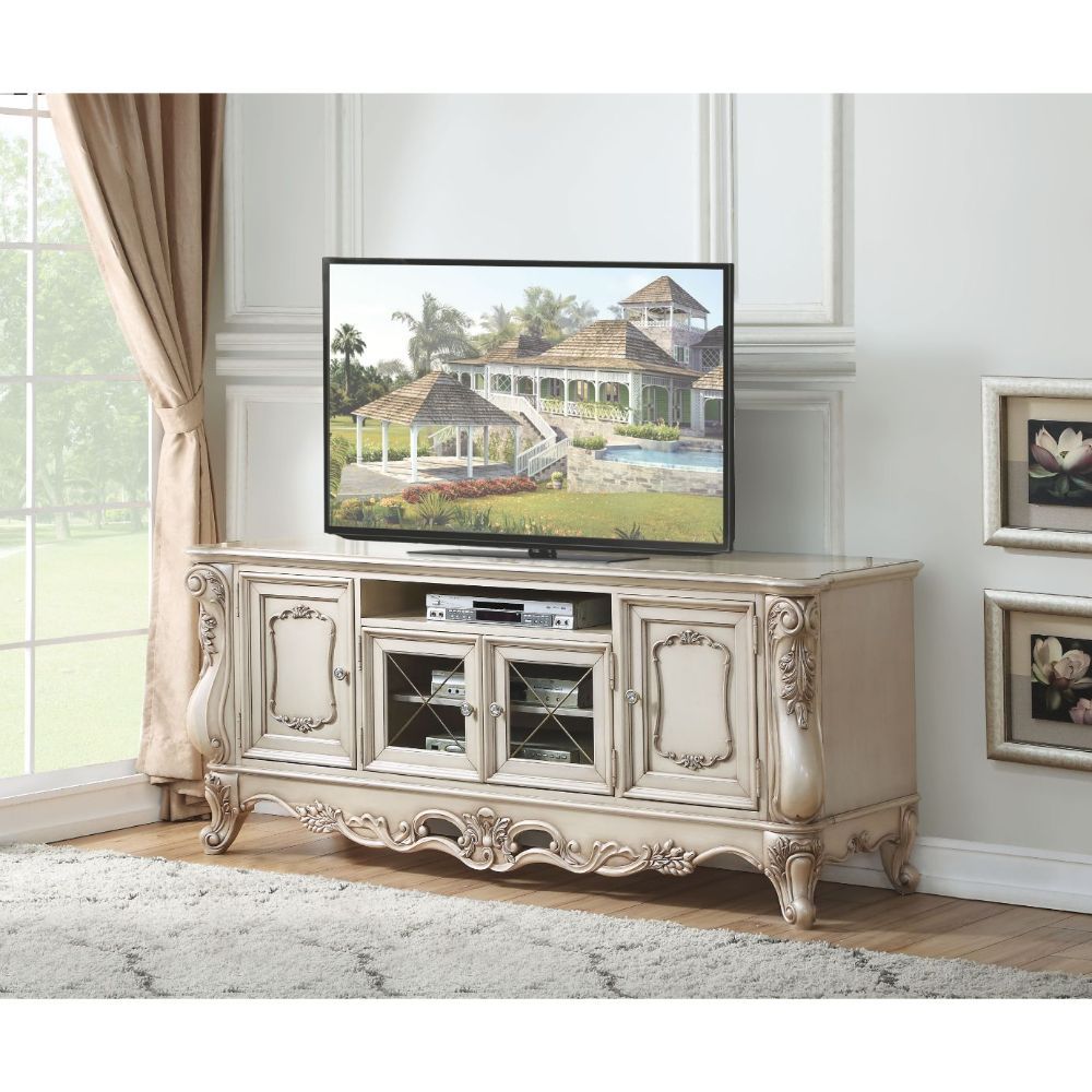 ACME Gorsedd - TV Stand - Antique White | Meri Furniture