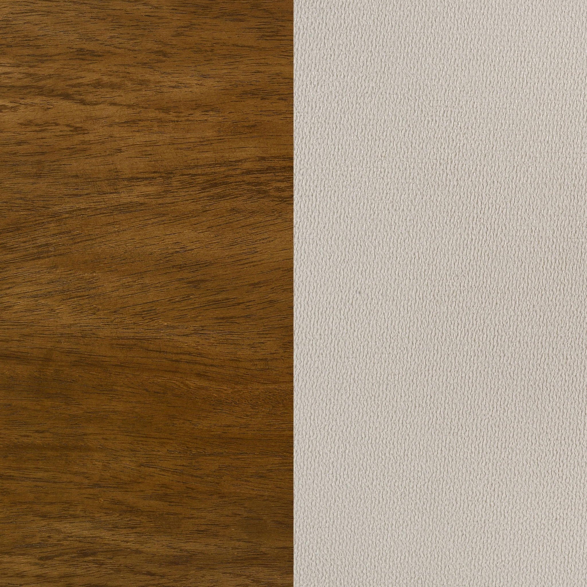 Adderley Eastern King Wood Panel Bed Cream and Warm Brown