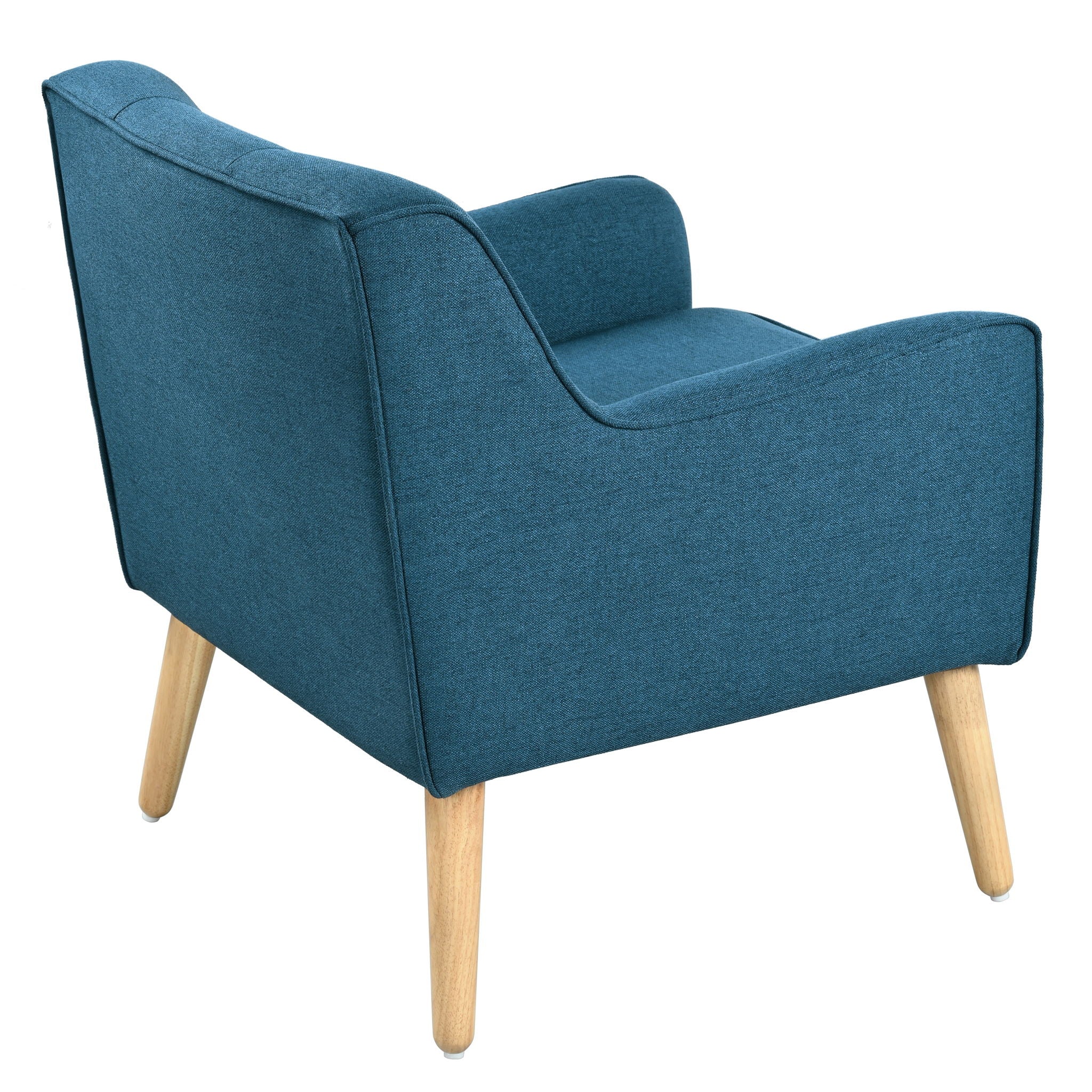 Modern Arm Chair With Tufted Back And Wooden Legs