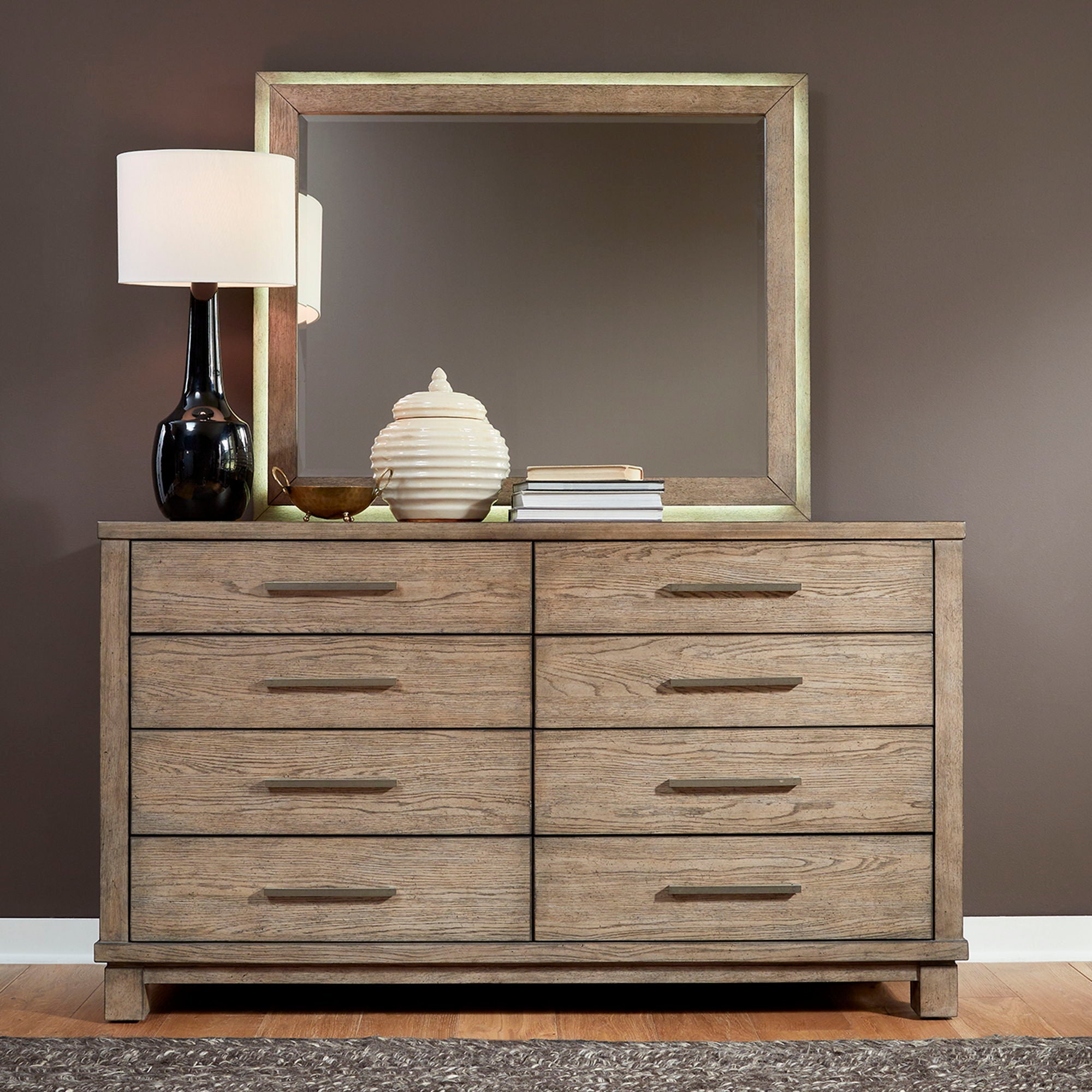 Liberty Furniture Canyon Road - Dresser & Mirror - Light Brown | Meri Furniture