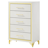 Lucia - 5-Drawer Bedroom Chest - White