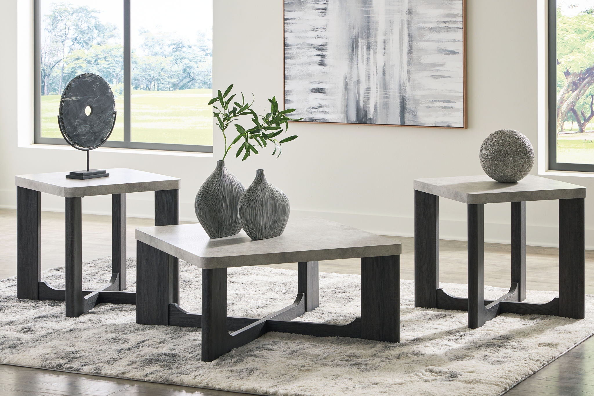 Sharstorm - Occasional Table Set (Set of 3) - Two-tone Gray