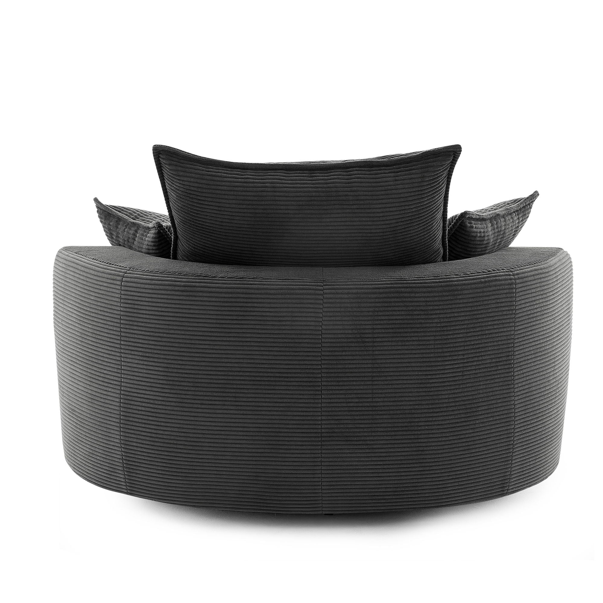 360° Swivel Accent Barrel Chair With Dual Layer Cushion And 3 Removable Pillows