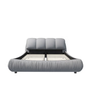 Luxury Upholstered Platform Bed With Oversized Padded Backrest And Solid Wood Frame