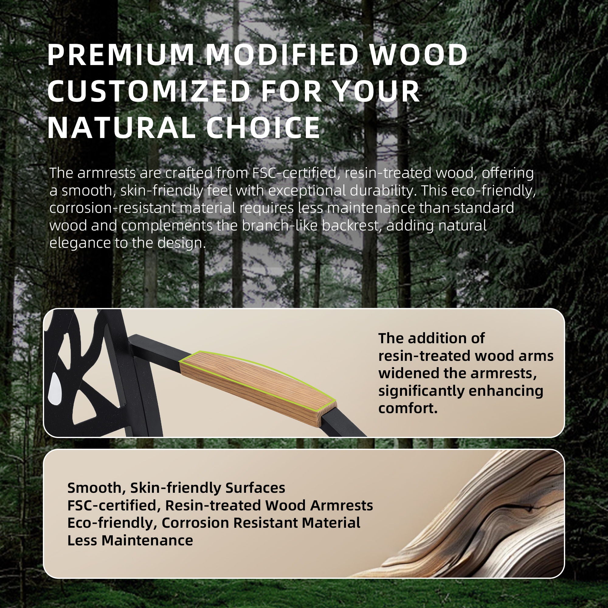 Outdoor Patio Furniture Dining Set With Sunbrella Fabric, Rectangular Table With Umbrella Hole