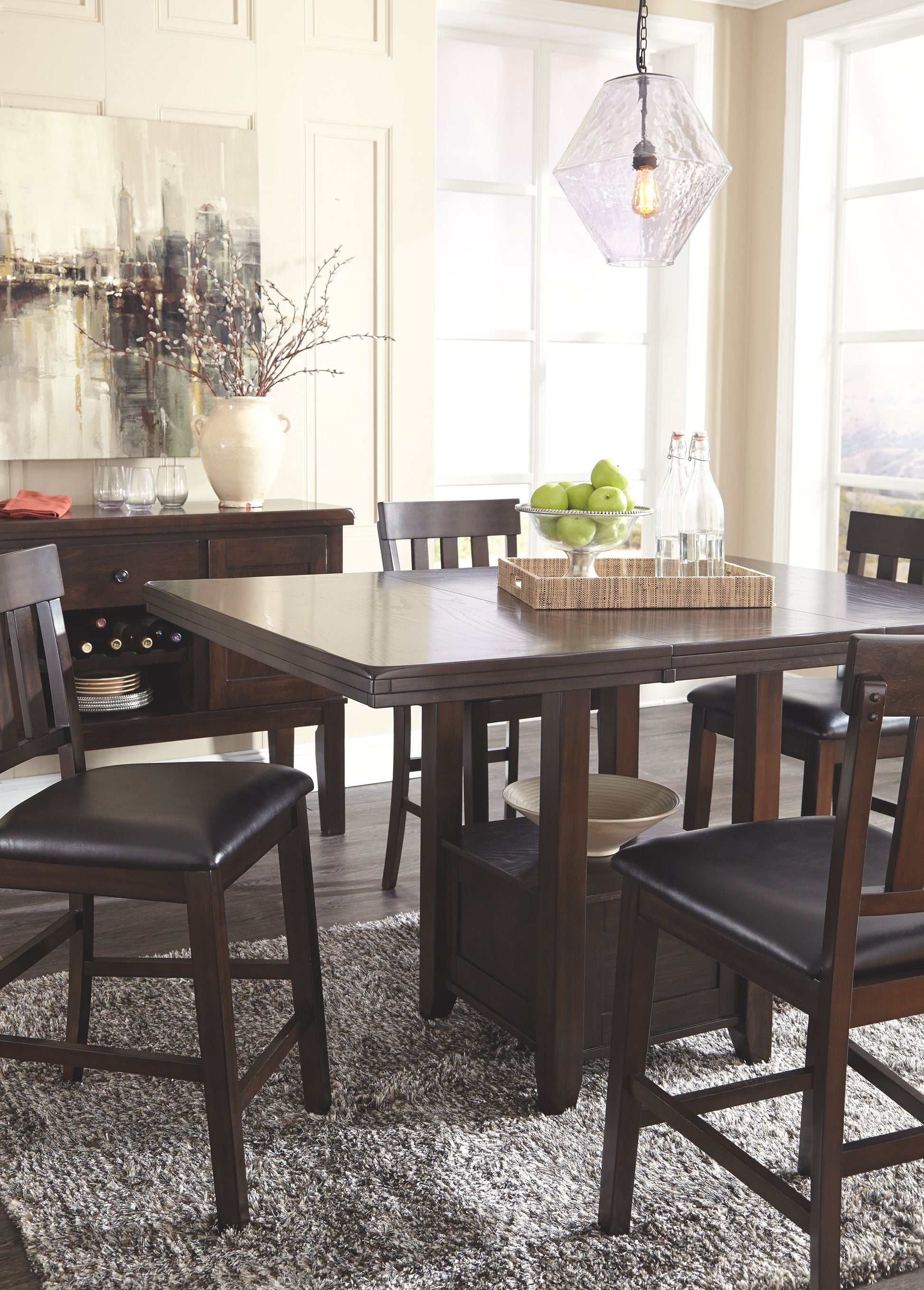 Signature Design by Ashley® Haddigan - Dining Table With Side Chairs | Meri Furniture