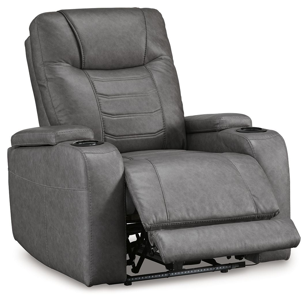 Signature Design by Ashley® Schooner Rocks - Power Recliner / Adj Headrest | Meri Furniture
