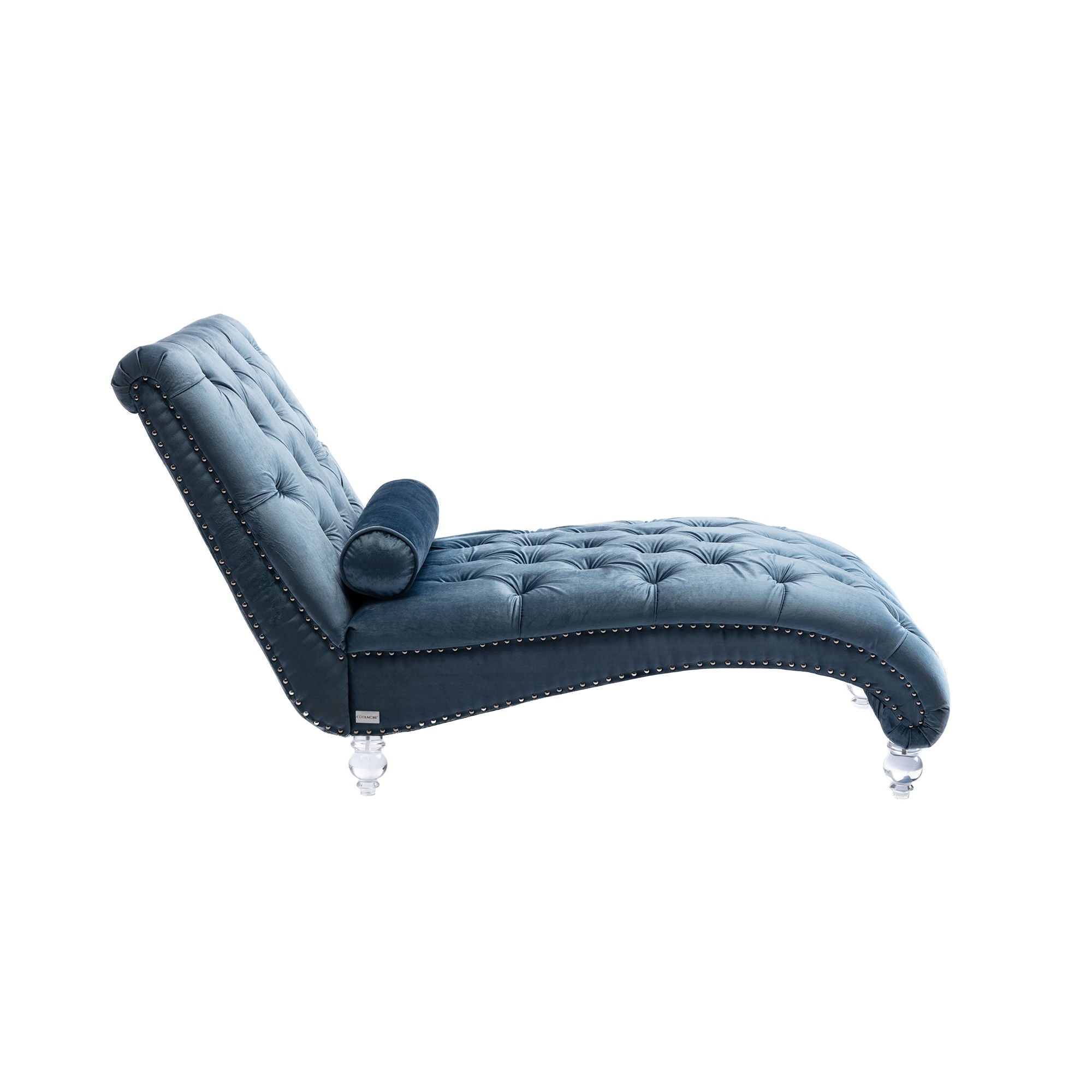 Velvet Chaise Lounge Indoor, Button Tufted Upholstered Chaise Lounge Chair With Pillow