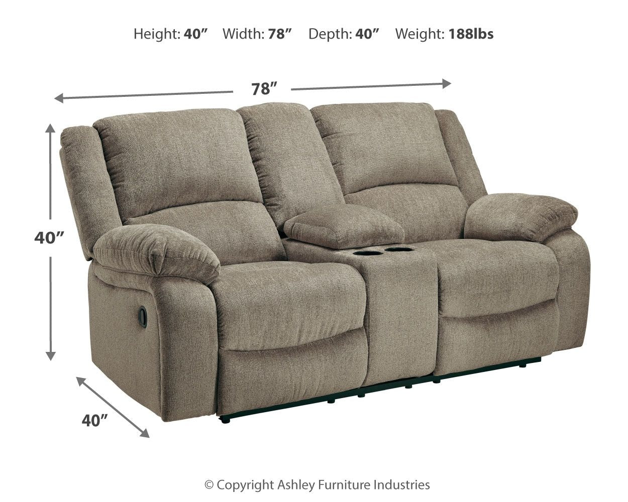 Ashley Furniture Draycoll - Reclining Loveseat | Meri Furniture