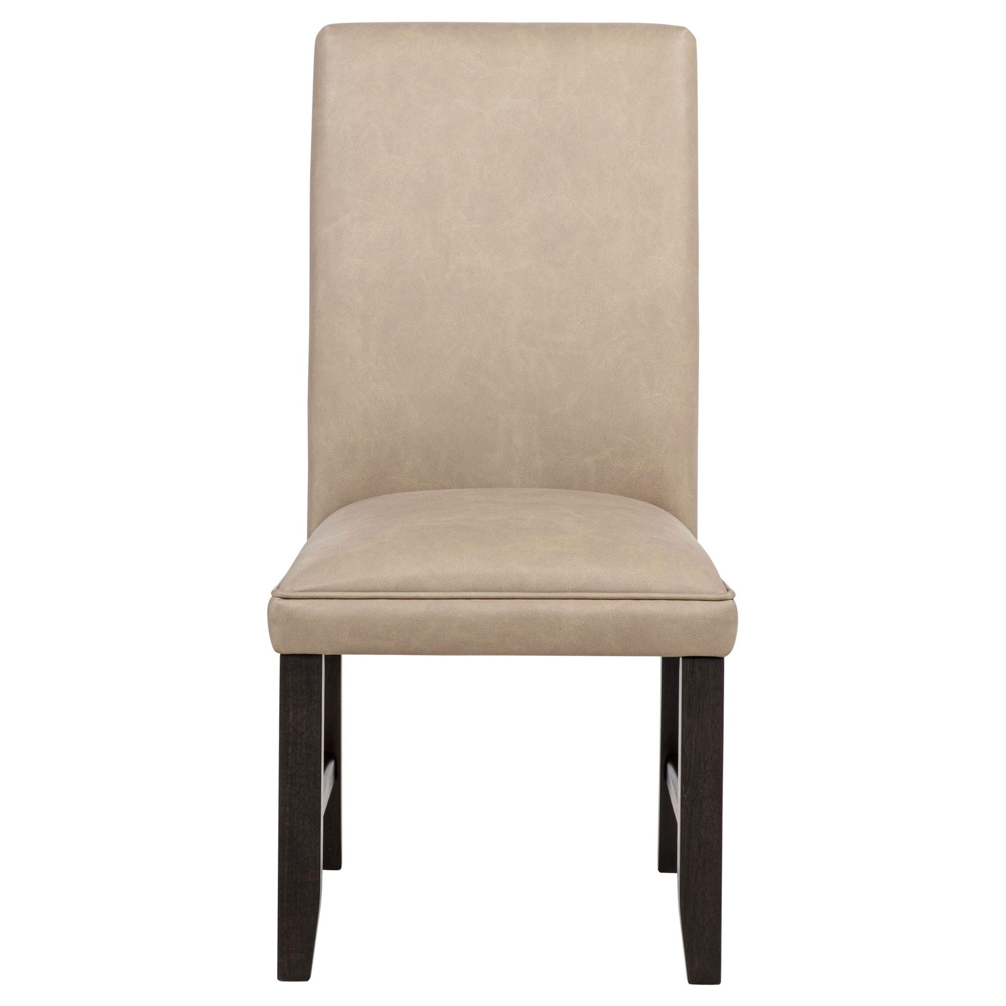 Averill Faux Leather Upholstered Dining Side Chair Tan (Set of 2)