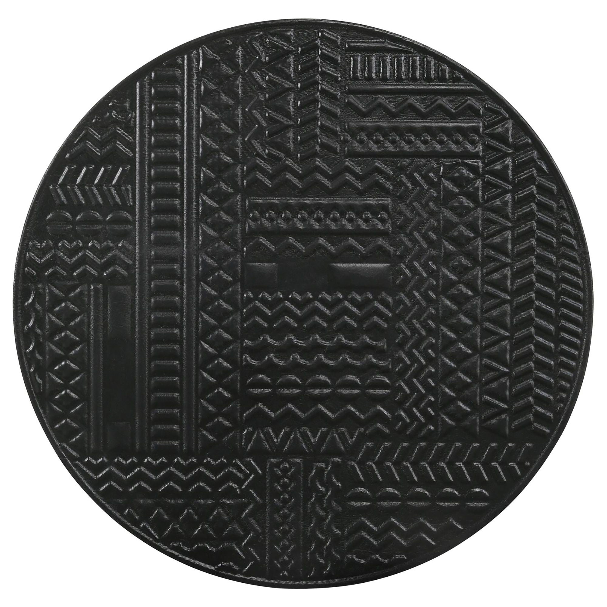 2 Piece Nesting Table With Embossed Tops And Base - Black