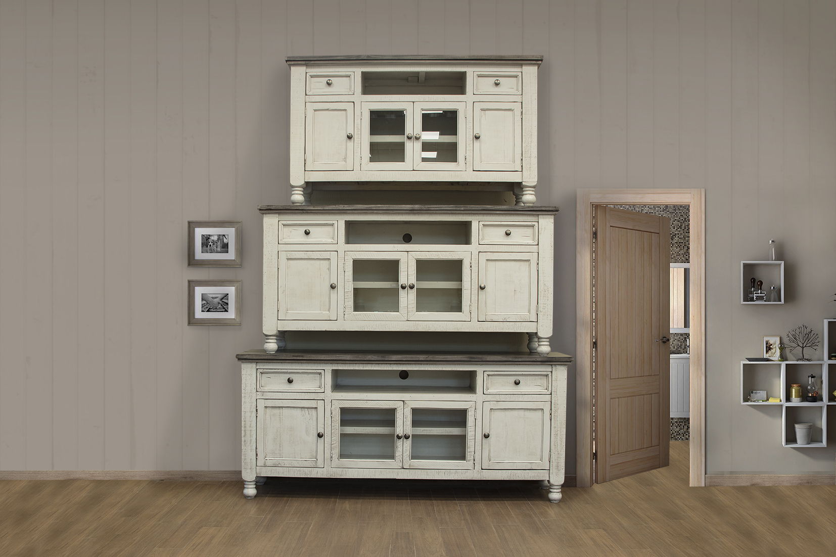 International Furniture Direct Stone - TV Stand | Meri Furniture
