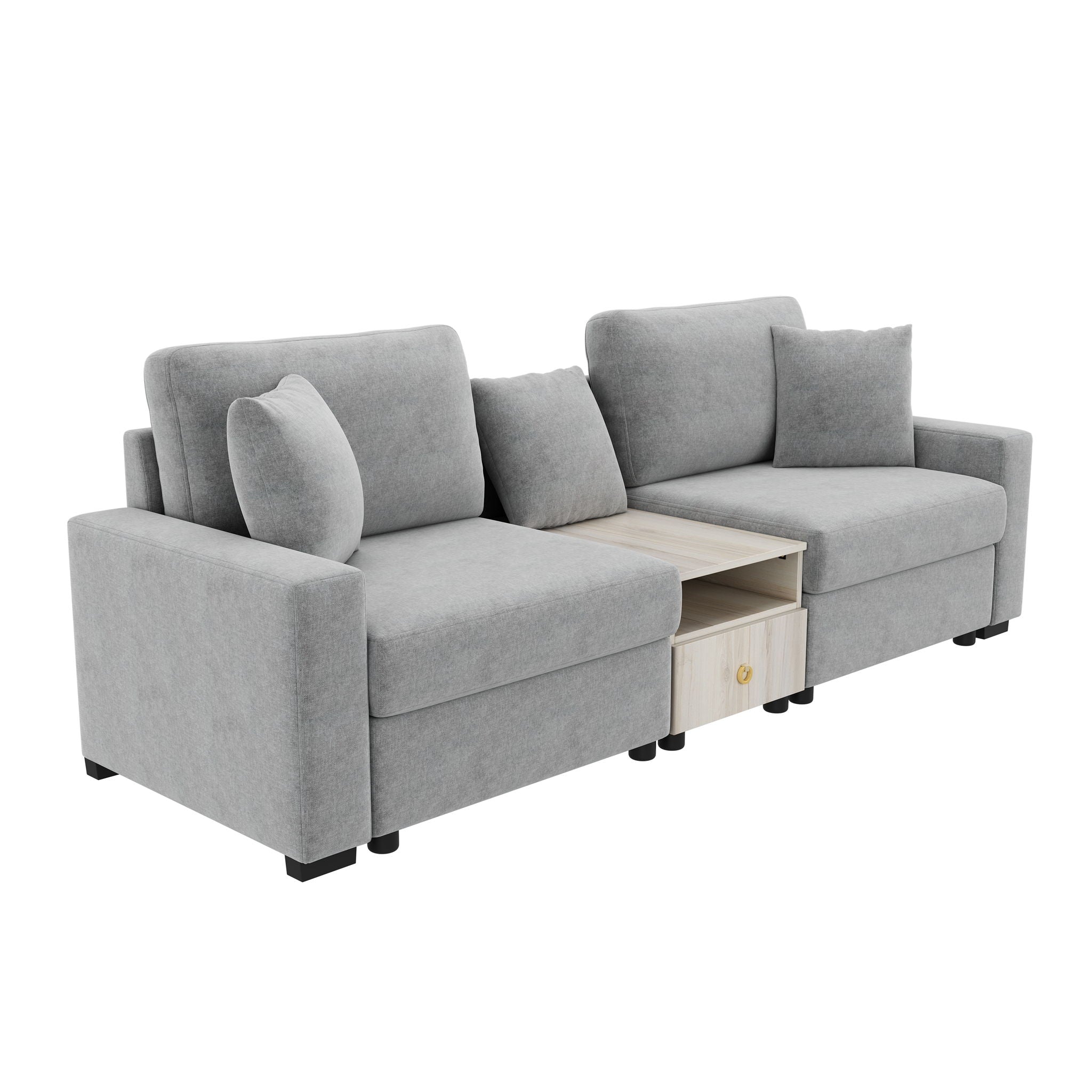 Modular Sofa Couch With Storage Armrest And Center Console