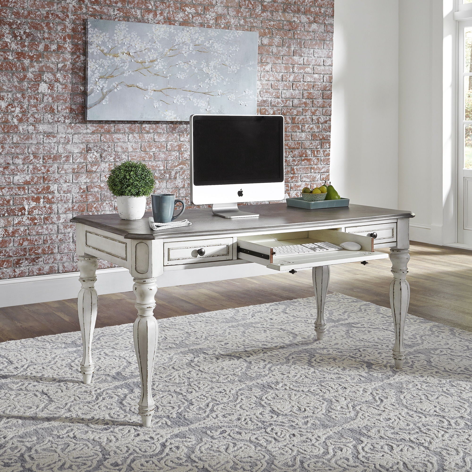 Liberty Furniture Magnolia Manor - Writing Desk - White | Meri Furniture