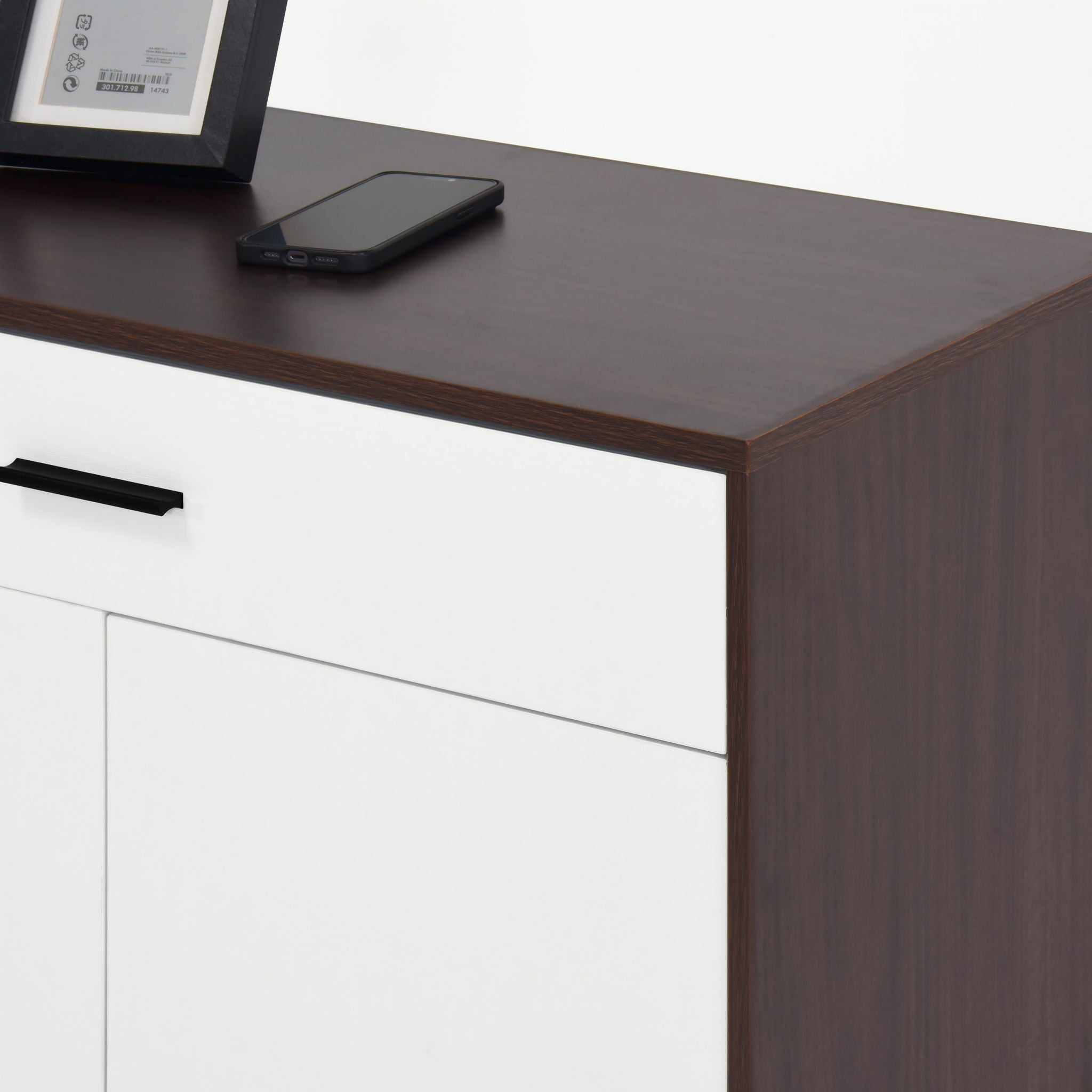 Freestanding Wooden Shoe Cabinet, 4 Tier Organizer With Drawer