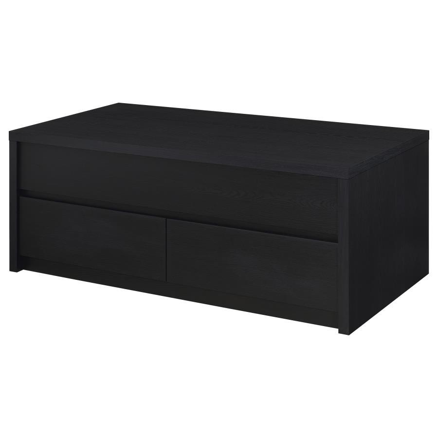 Knapp - Lift Top Cocktail Coffee Table With Dual Drawers - Black
