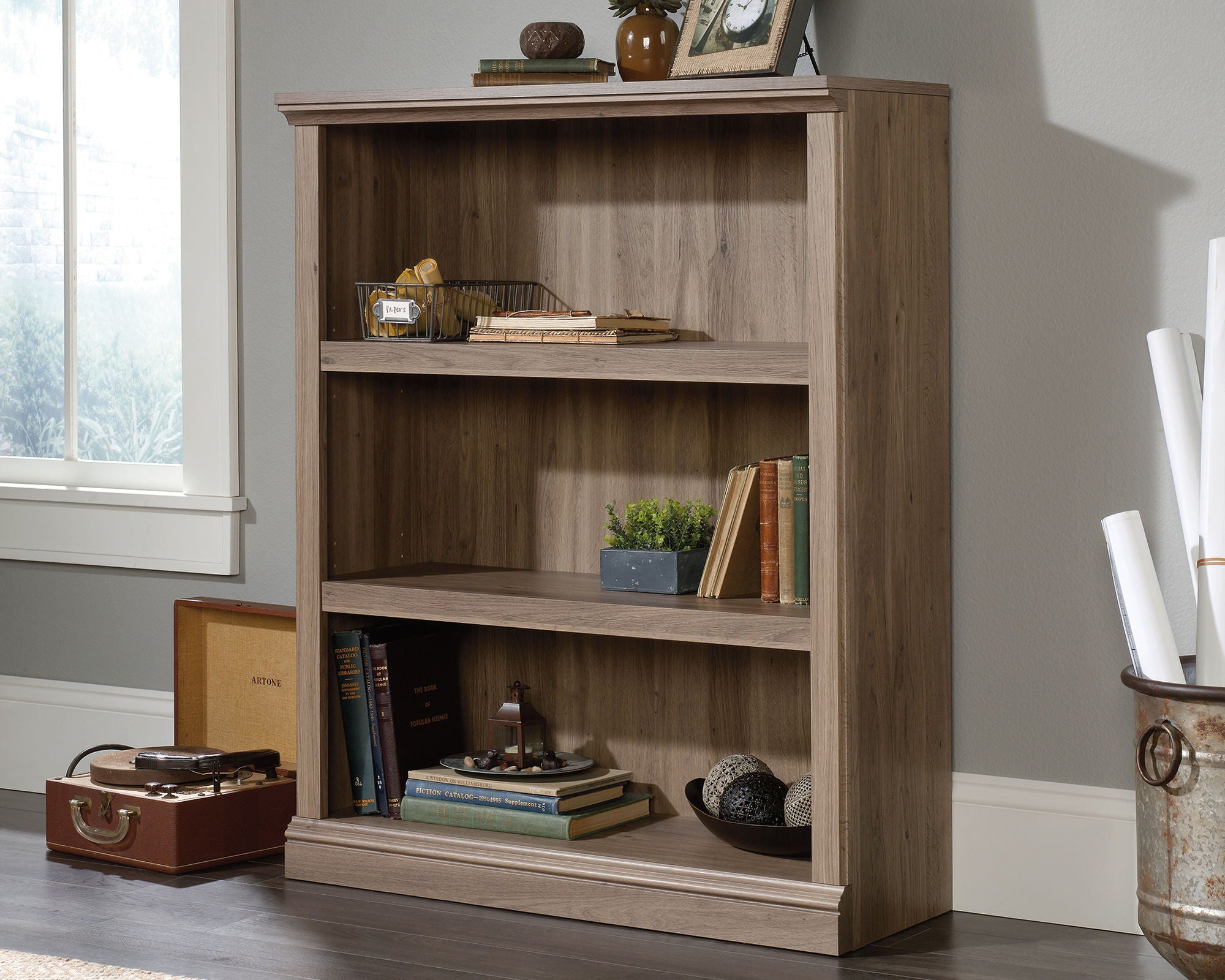 3-Shelf Bookcase Salt Oak