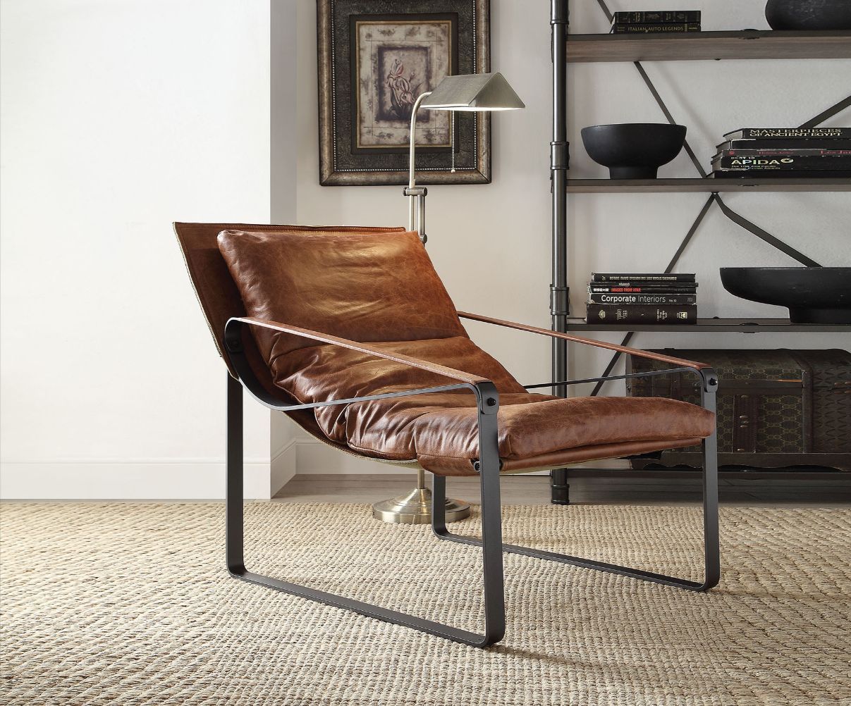 ACME Quoba - Accent Chair - Cocoa Top Grain Leather | Meri Furniture