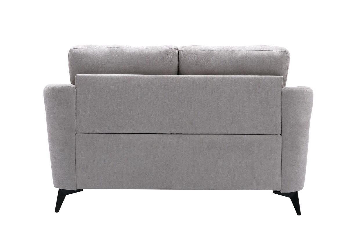 Callie Light Gray Woven Fabric Sofa Loveseat Chair Living Room Set