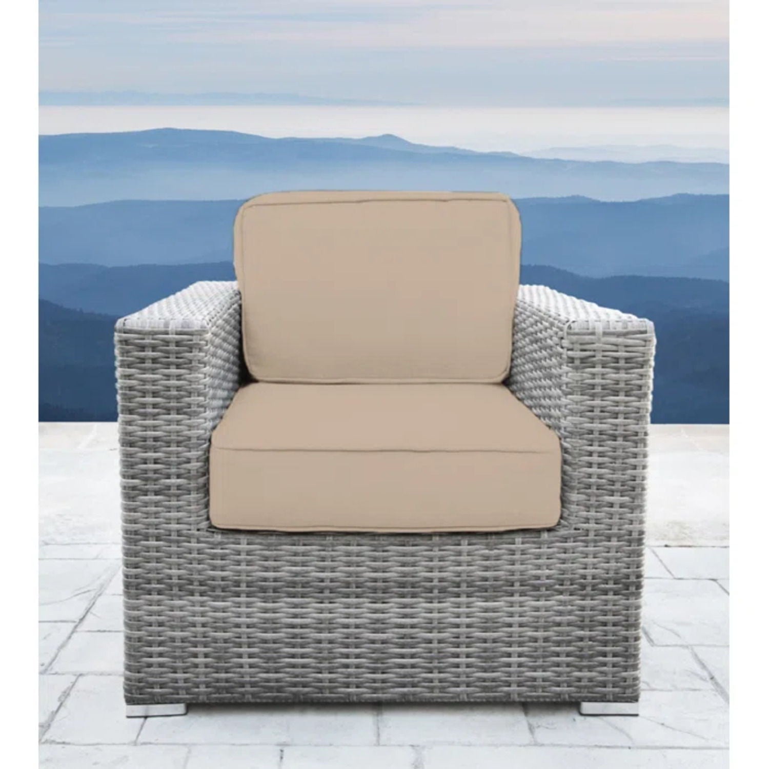 Minnesota - Wicker Club Chair Outdoor - Gray