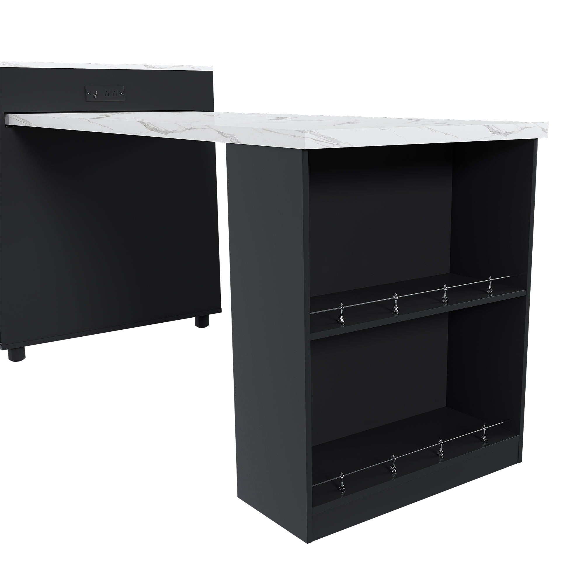 Expandable Kitchen Island With Power Outlet