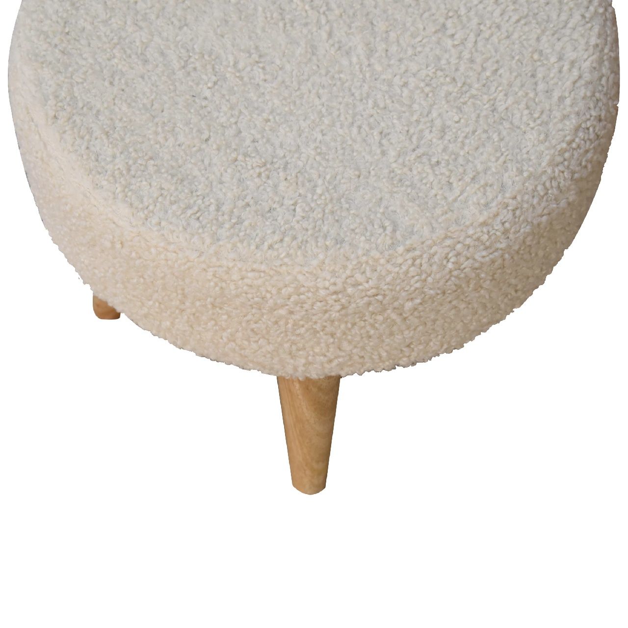 Petite Footstool - Cream / Brown