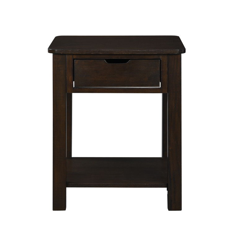 Flora 20"W Dark Brown MDF End Table with Drawer
