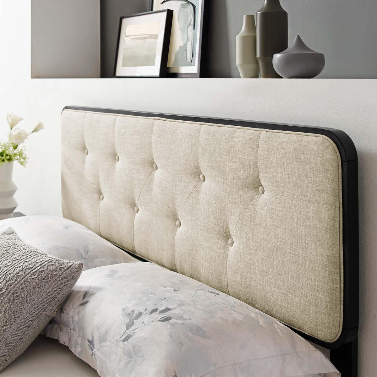 Collins Tufted Fabric and Wood Full Headboard by Modway