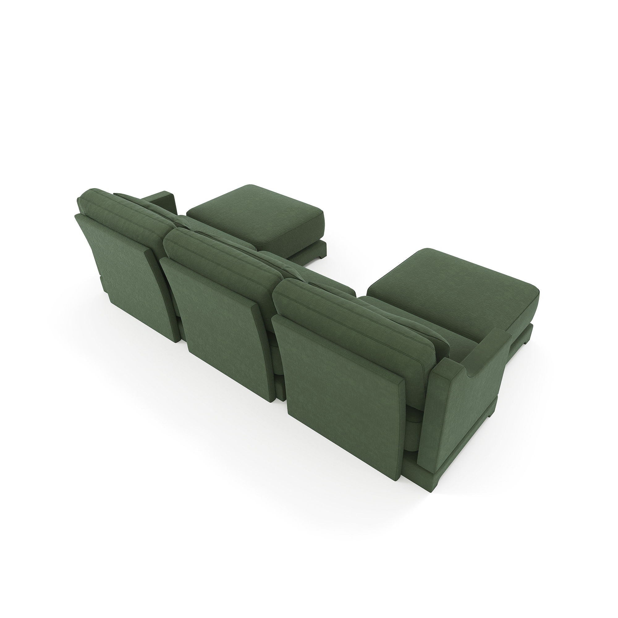 Stylish Sofa With Ottoman And Lumbar Pillows, Ergonomic Design