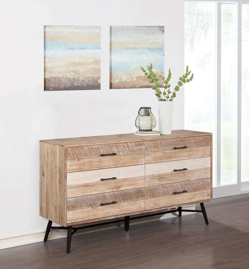 Coaster Fine Furniture Marlow - 6-Drawer Dresser - Rough Sawn Multi | Meri Furniture