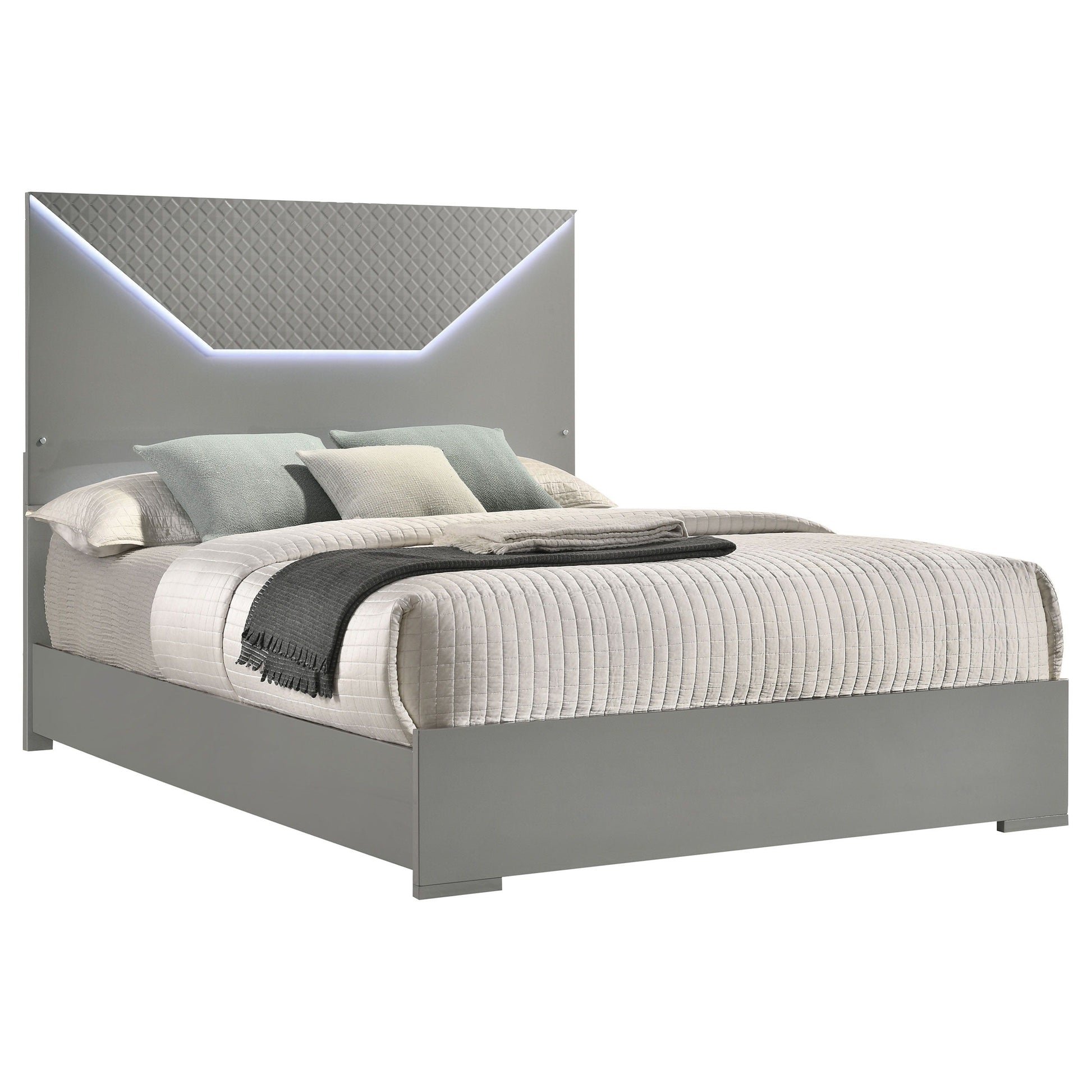 Coaster Fine Furniture Ives - Panel Bed LED Headboard | Meri Furniture