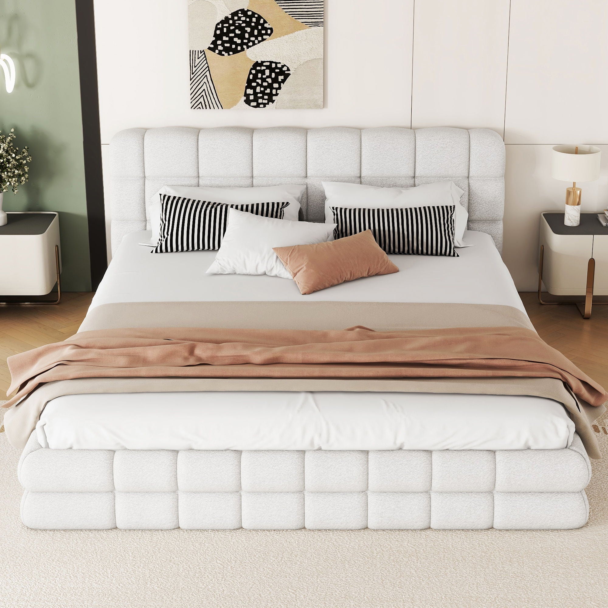 Upholstered Platform Bed With Headboard