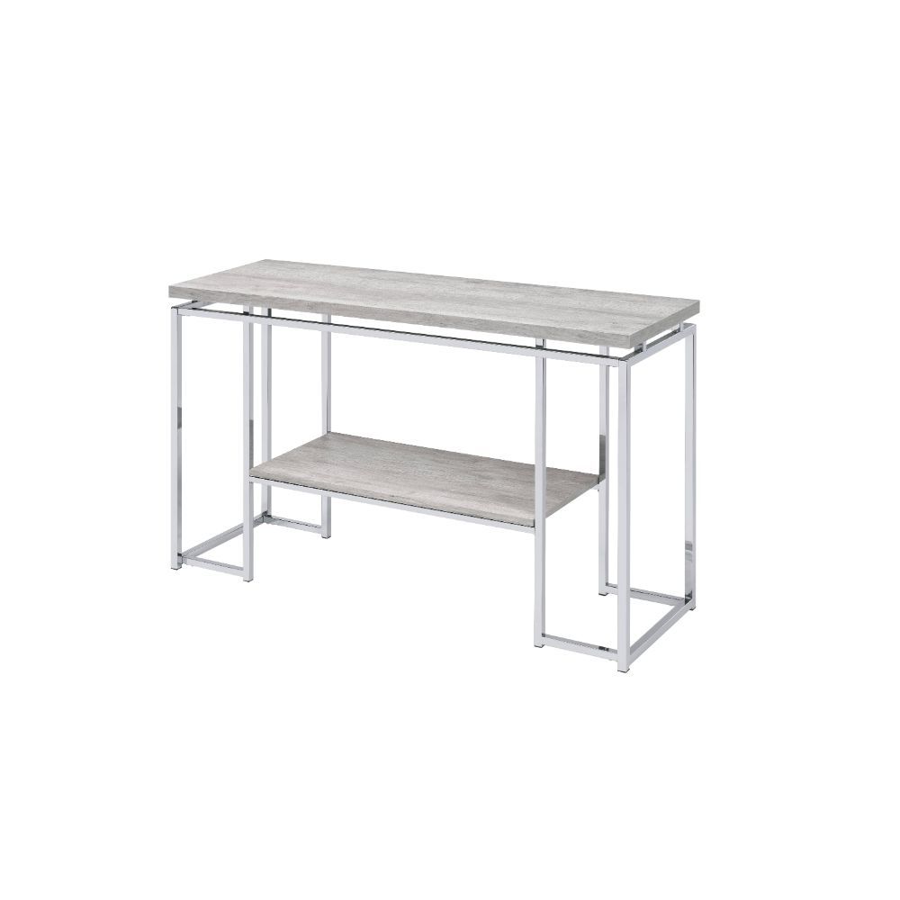 ACME Chafik - Accent Table - Natural Oak & Chrome | Meri Furniture