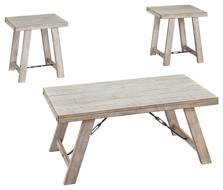 Ashley Furniture Carynhurst - Whitewash - Occasional Table Set (Set of 3) | Meri Furniture