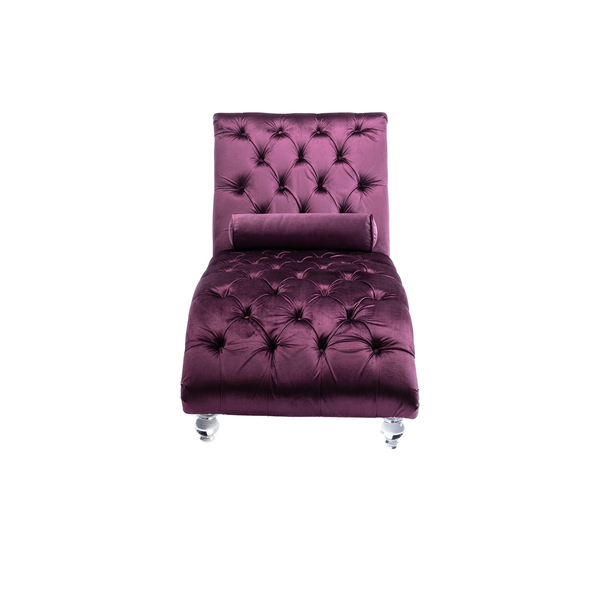 Velvet Chaise Lounge Indoor, Button Tufted Upholstered Chaise Lounge Chair With Pillow