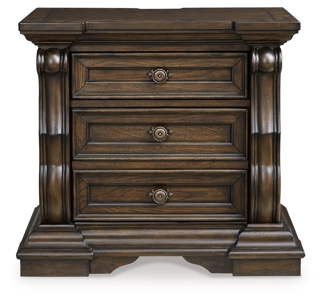 Signature Design by Ashley® Maylee - Dark Brown - Three Drawer Night Stand | Meri Furniture