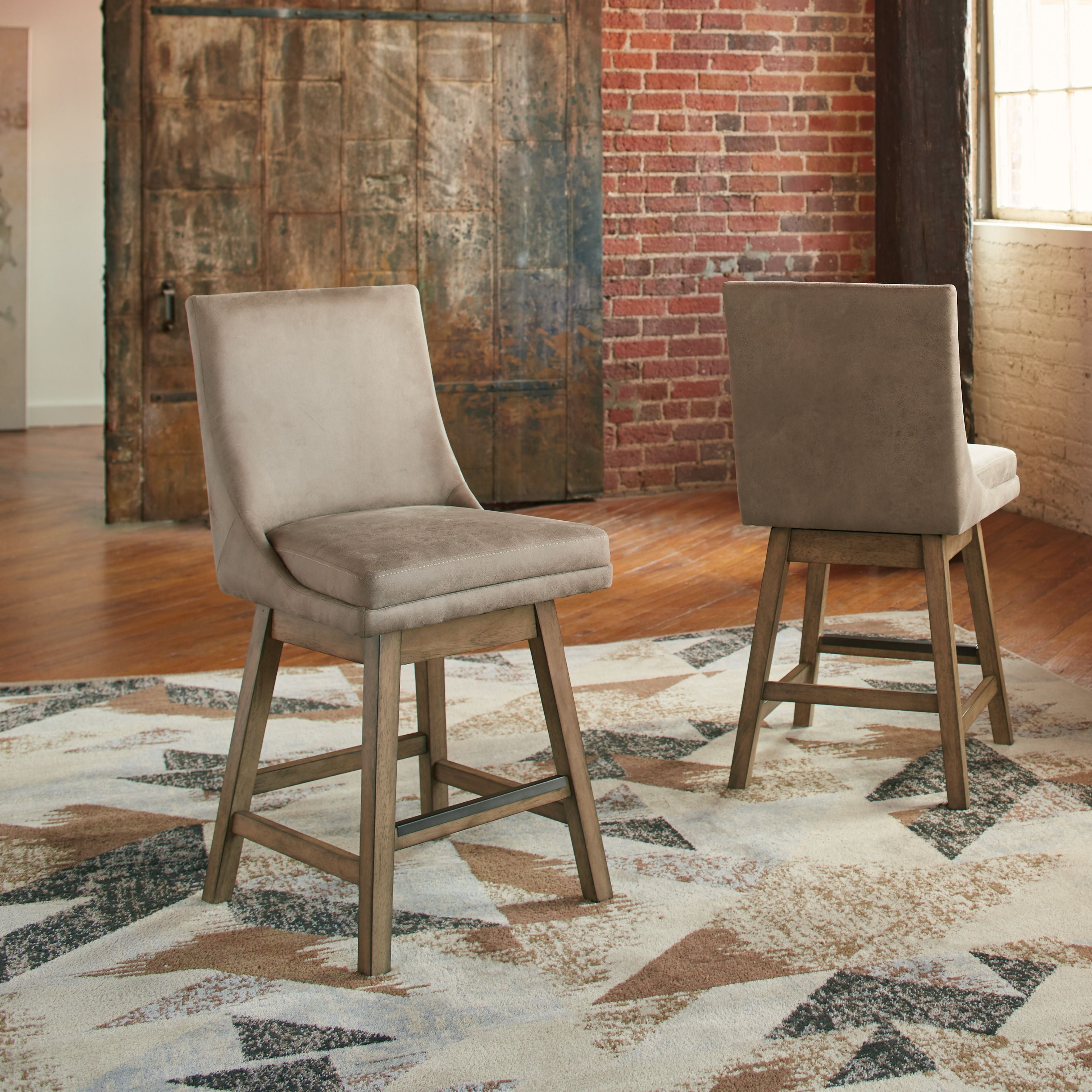 Signature Design by Ashley® Tallenger - Swivel Barstool (Set of 2) | Meri Furniture