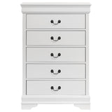 Louis Philippe - 5-Drawer Bedroom Chest - White