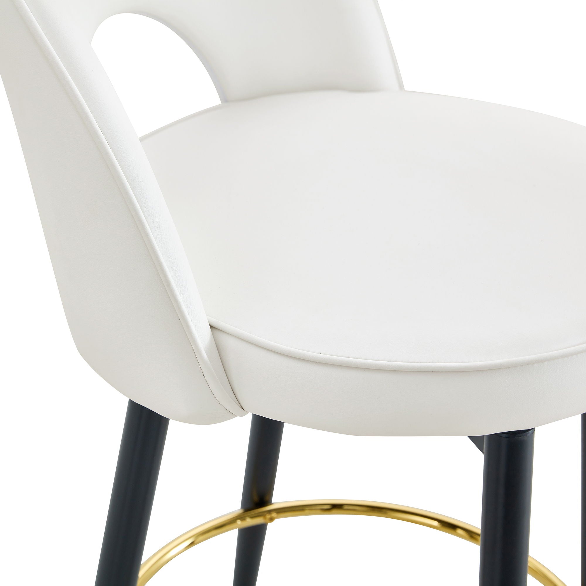 Upholstered Rotatable Bar Chair With Metal Legs For Dining Room