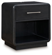 Signature Design by Ashley® Rowanbeck - Black - One Drawer Night Stand | Meri Furniture