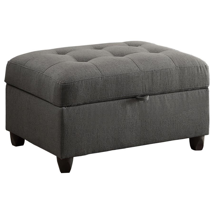 Coaster Fine Furniture Stonenesse - Rectangular Upholstered Storage Ottoman - Gray | Meri Furniture